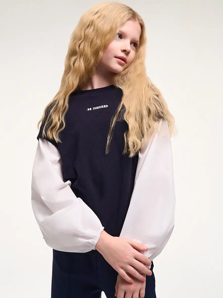 Джемпер обманка, Синий;темно-синий
Джемпер обманка, Синий;темно-синий