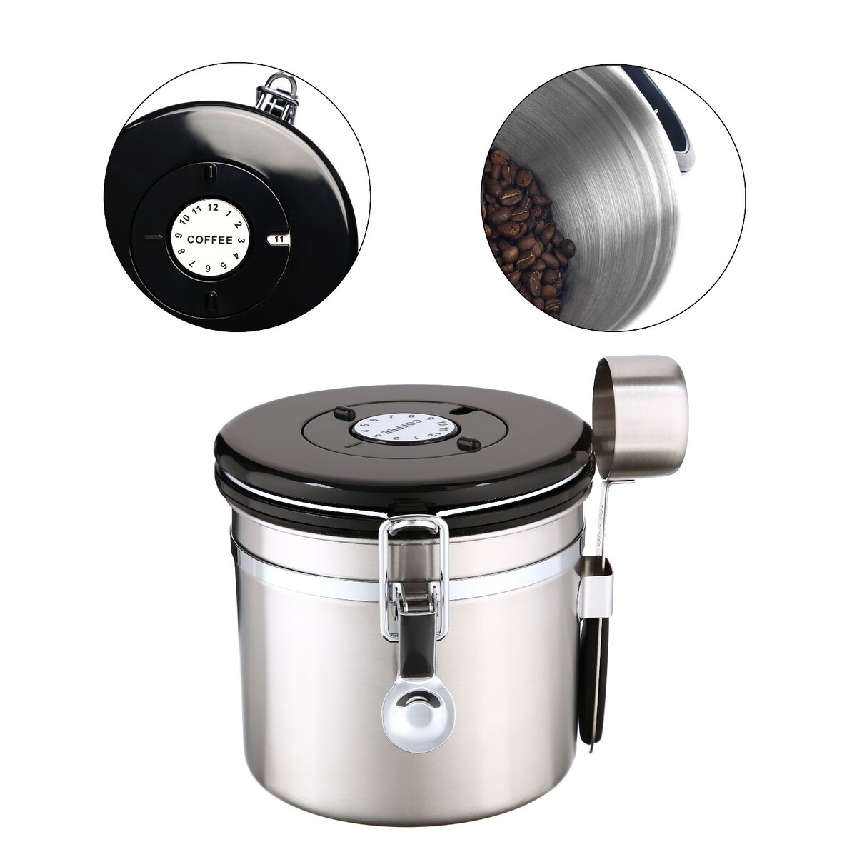 Герметичный контейнер для хранения молотого кофе и кофейных зерен, 1.2 л, 12 х 12 см, серый, Серебристый
Герметичный контейнер для хранения молотого кофе и кофейных зерен, 1.2 л, 12 х 12 см, серый, Серебристый