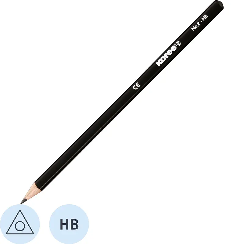 Карандаш чернографитный HB Kores заточенный трехгранный
Карандаш чернографитный HB Kores заточенный трехгранный
