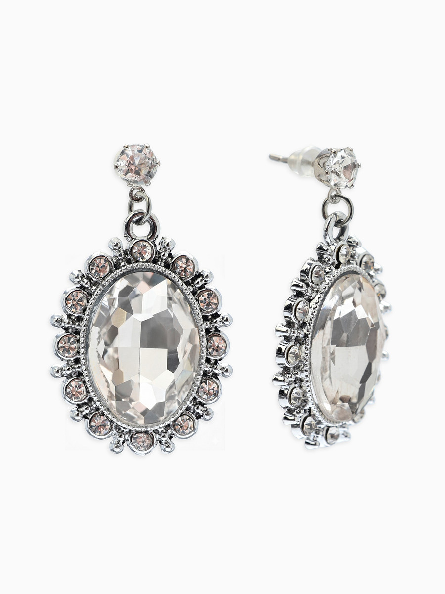 Серьги со стразами, Серебристый
Серьги со стразами, Серебристый