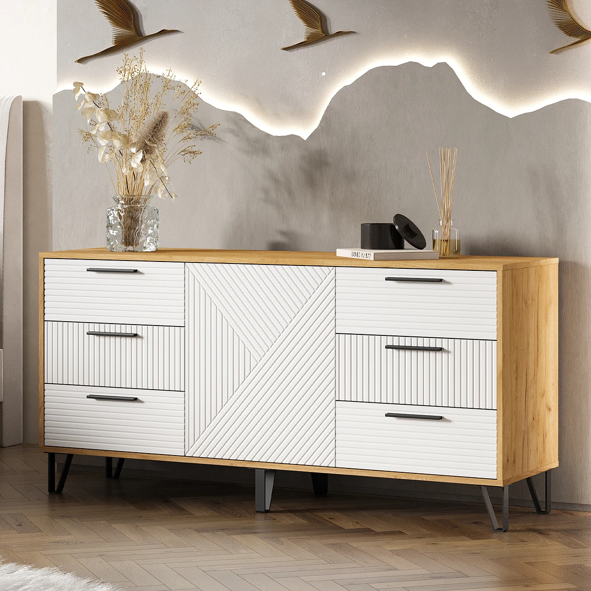 Комод для вещей, Бежевый;белый
Комод для вещей, Бежевый;белый