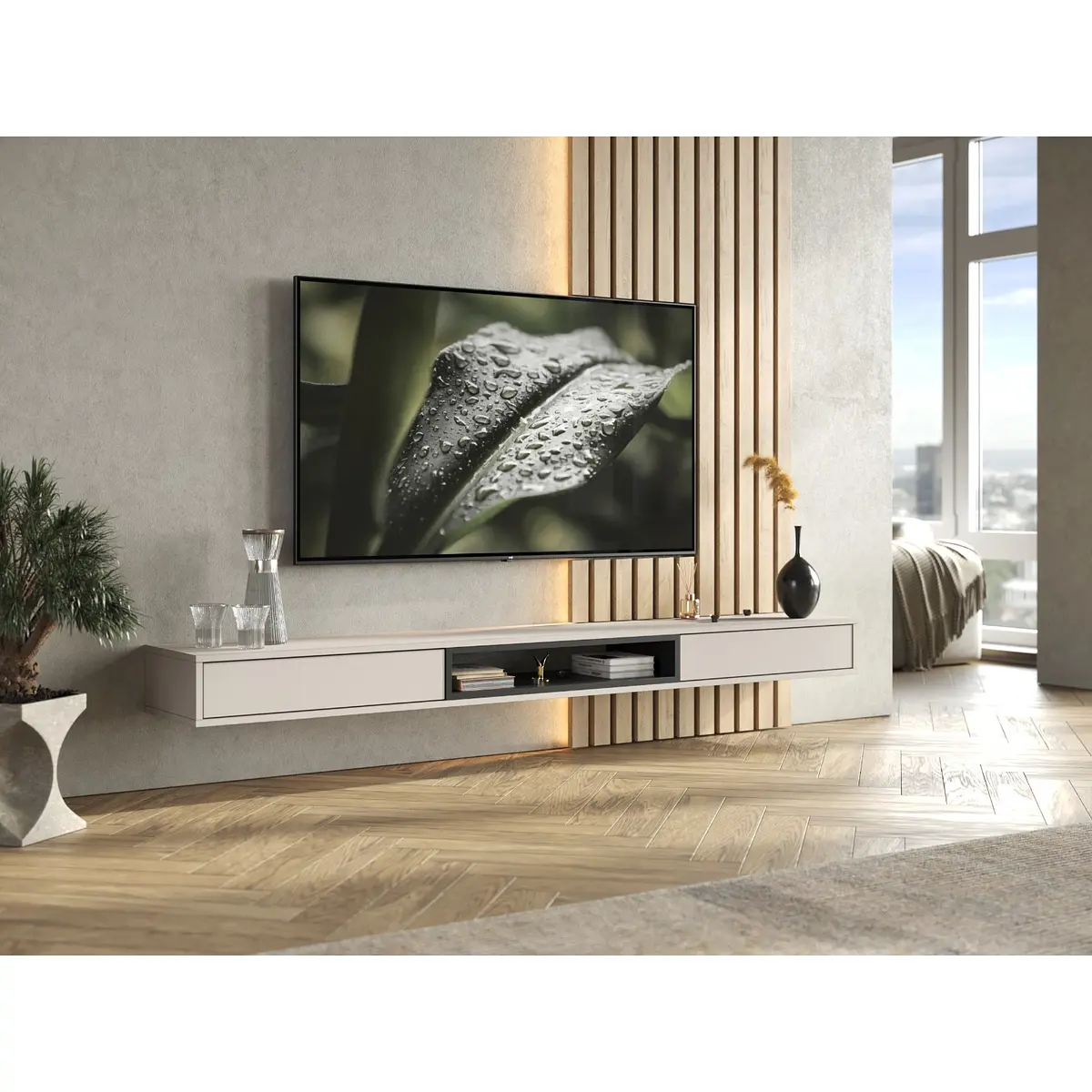 Тумба под тв подвесная, Бежевый
Тумба под тв подвесная, Бежевый