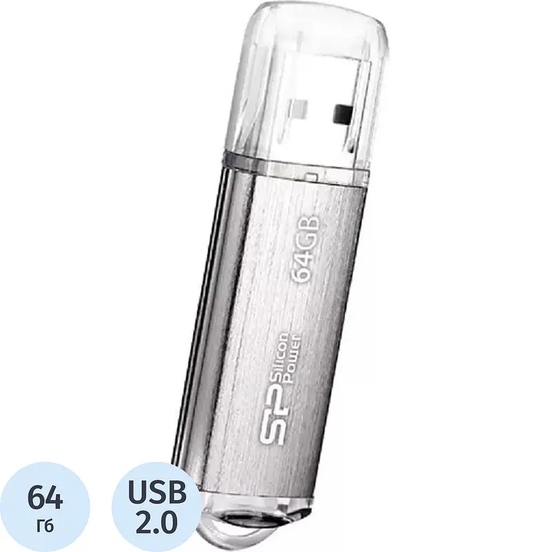 Флешка USB 2.0 64 ГБ Silicon Power Ultima II I-Ser (SP064GBUF2M01V1S), Серебристый
Флешка USB 2.0 64 ГБ Silicon Power Ultima II I-Ser (SP064GBUF2M01V1S), Серебристый