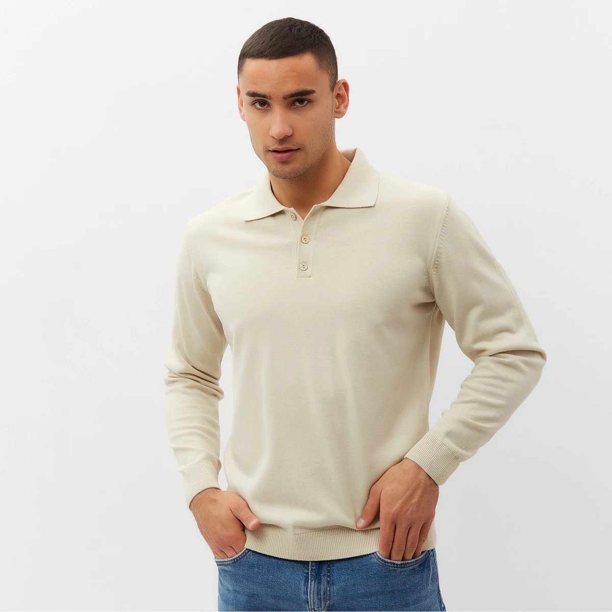 Джемпер поло, Бежевый
Джемпер поло, Бежевый