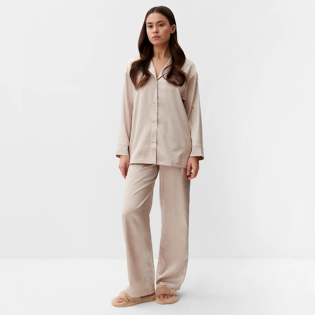 Пижама рубашка брюки, Коричневый
Пижама рубашка брюки, Коричневый