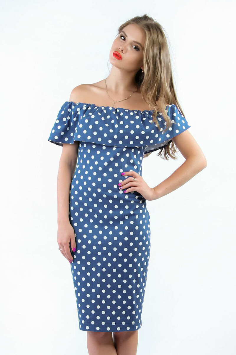 Платье Liza Fashion, размер 48, цвет голубой 0215302 - фото 1