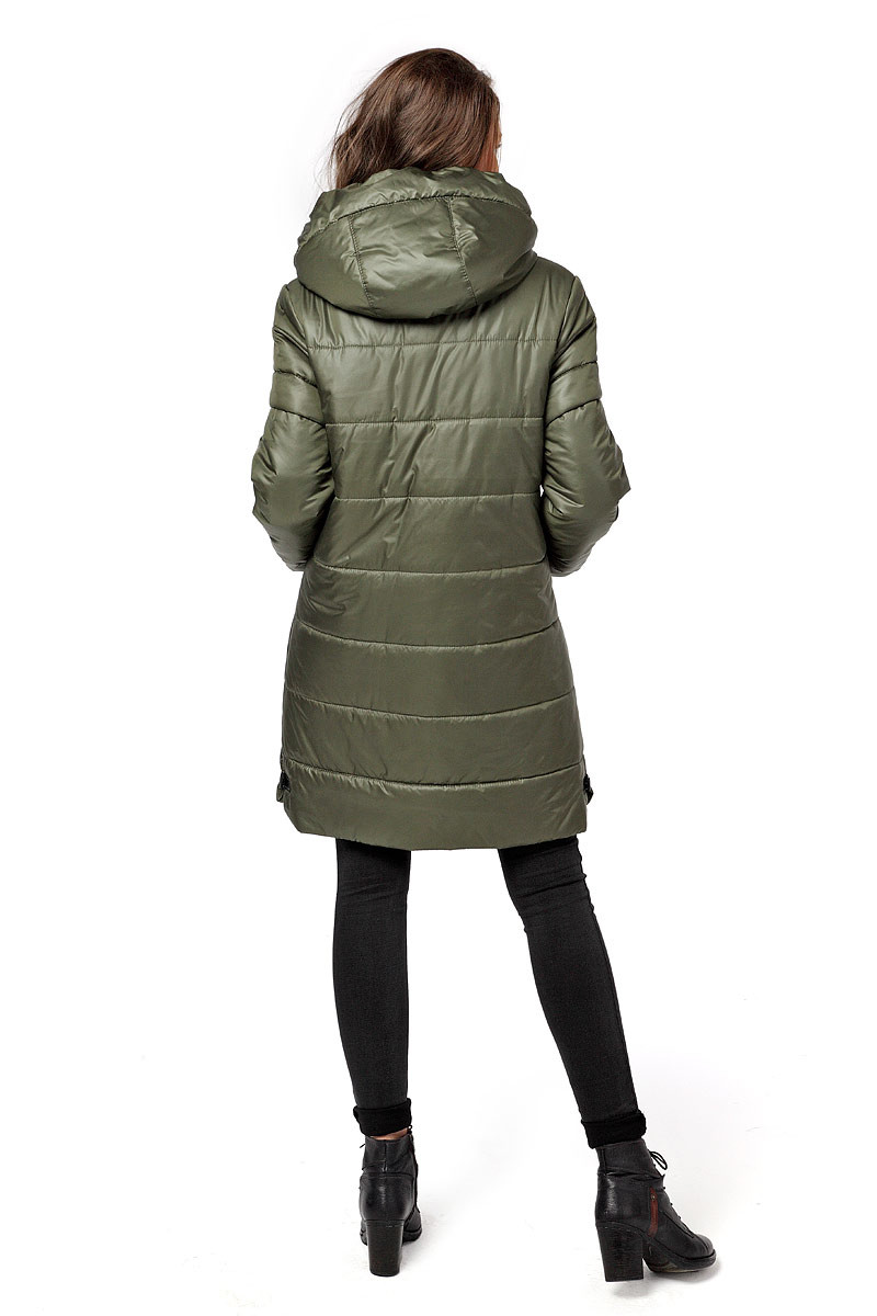 Пальто DizzyWay, размер 52, цвет зеленый 0257689 однобортное - фото 4