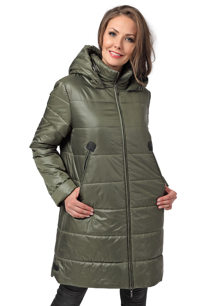 Пальто DizzyWay, размер 52, цвет зеленый 0257689 однобортное - фото 3