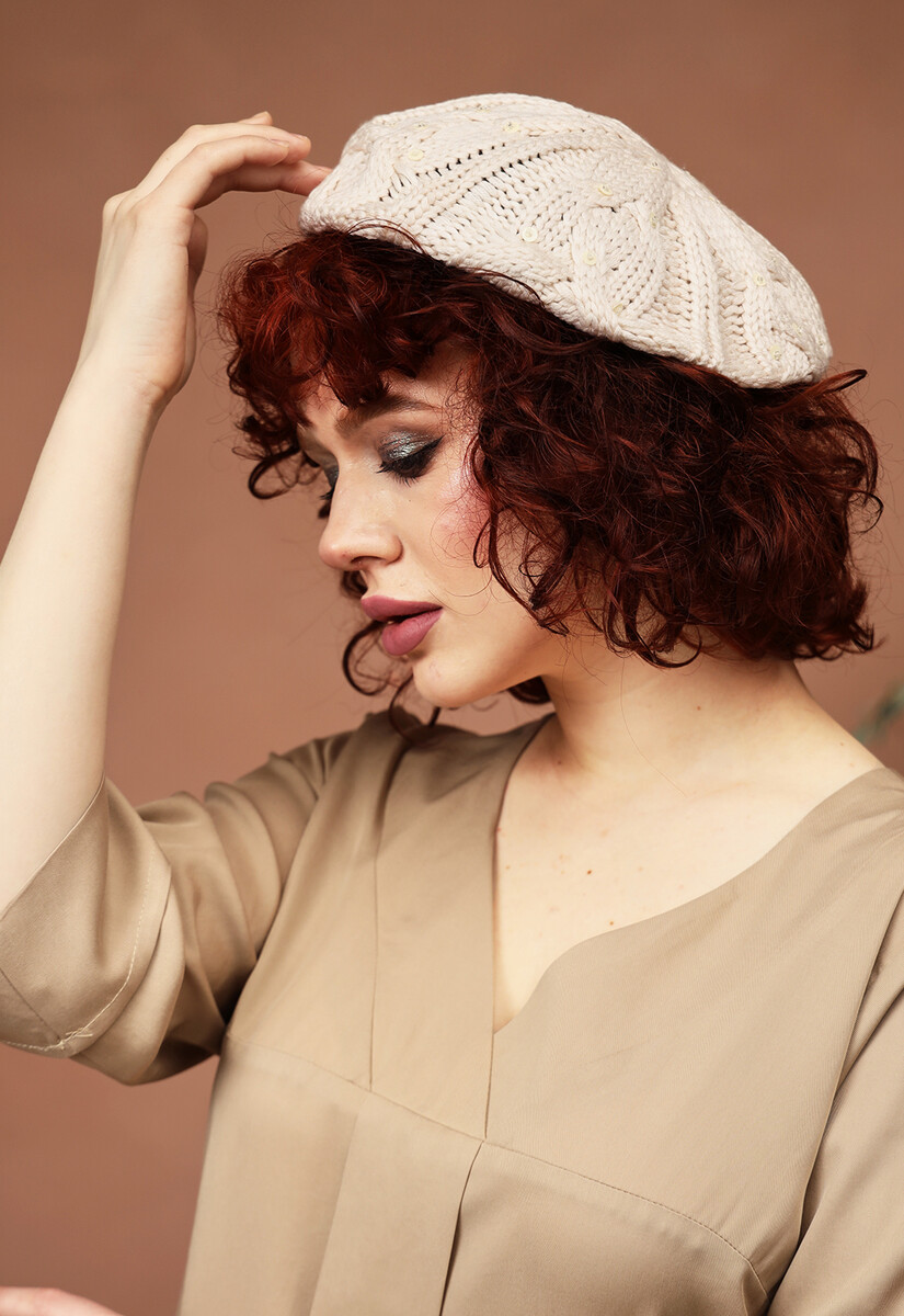 Шапка Dimma Fashion Studio 0272523 Бежевый  Фото 2