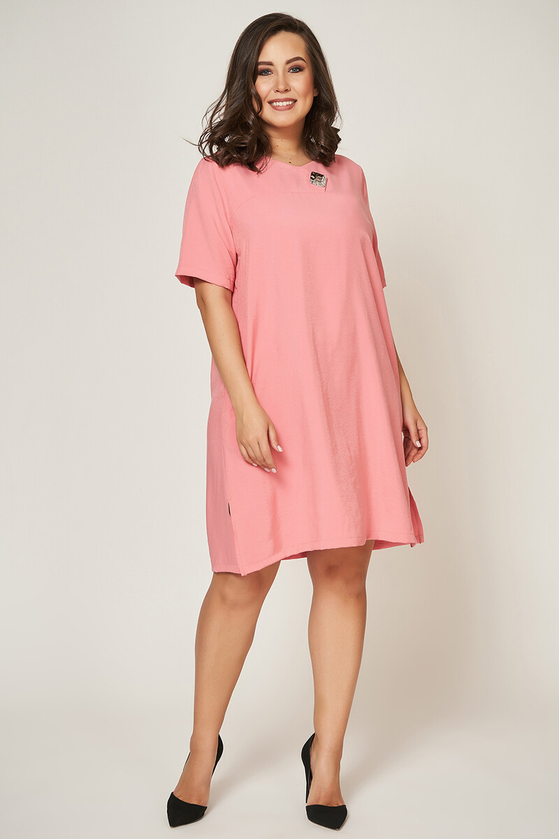 Платье платье из вискозы с v образным вырезом молочного а в розовый очек