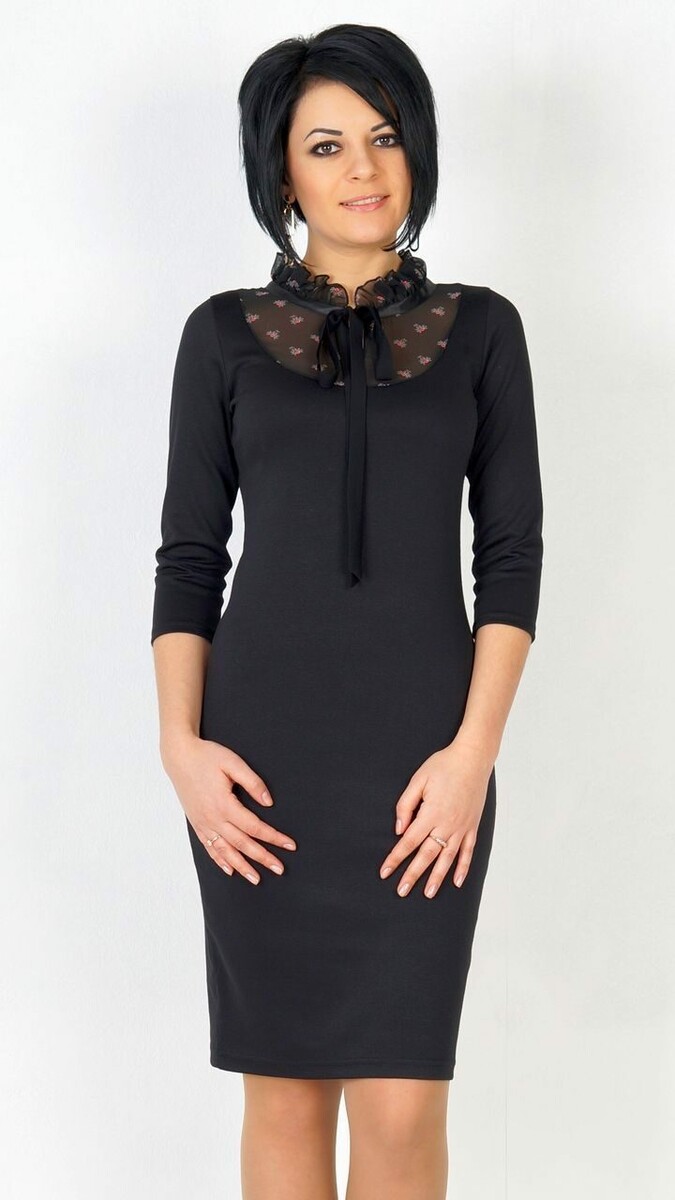 Платье AjouR, размер 44, цвет черный 0358036 - фото 1