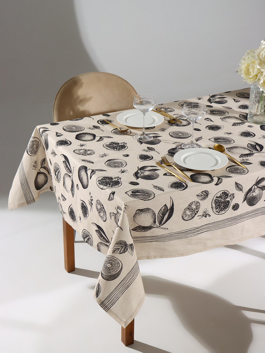 

Скатерть, Бежевый;черный