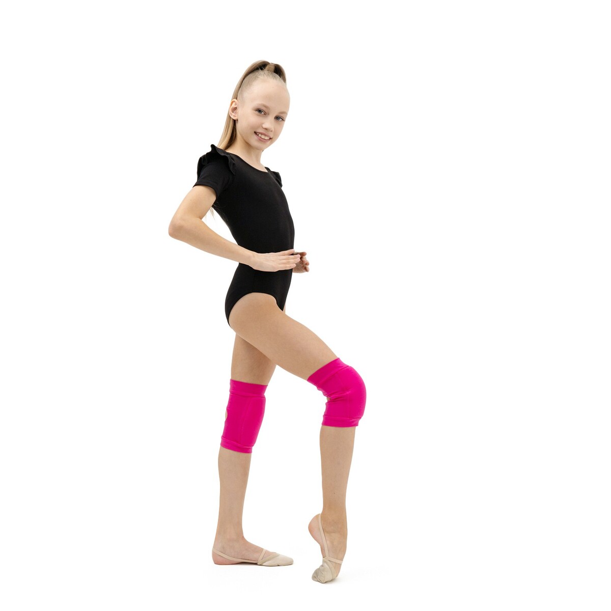 фото Наколенники для гимнастики и танцев grace dance, с уплотнителем, р. xs, 3-6 лет, цвет фуксия