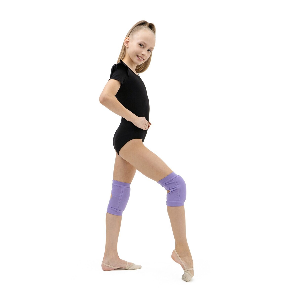 фото Наколенники для гимнастики и танцев grace dance, с уплотнителем, р. xs, 3-6 лет, цвет сиреневый