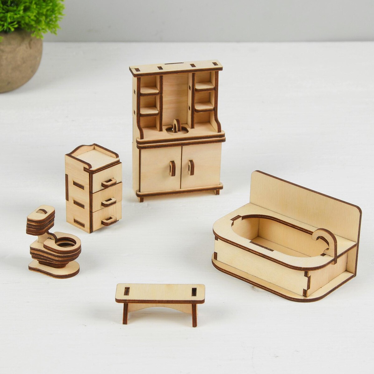 Набор деревянной мебели для кукол Лесная мастерская