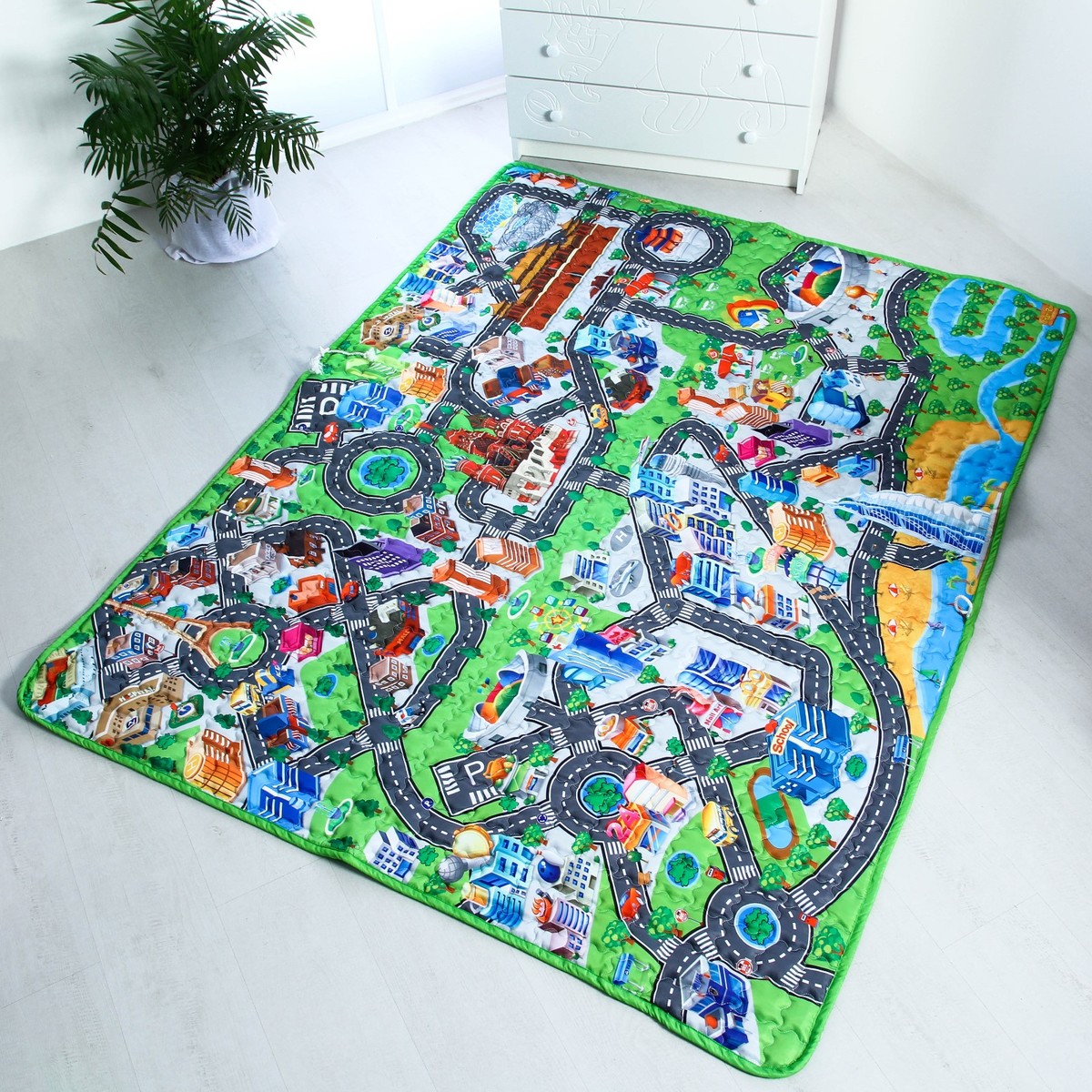 Игровой коврик-сумка для детей игровой коврик экопромторг листья 33х33 см
