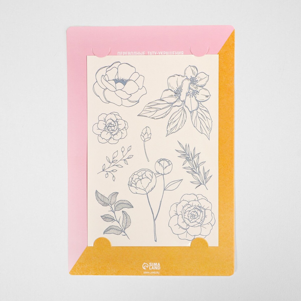 Наклейки‒тату flowers, 14 × 21 см наклейки‒тату