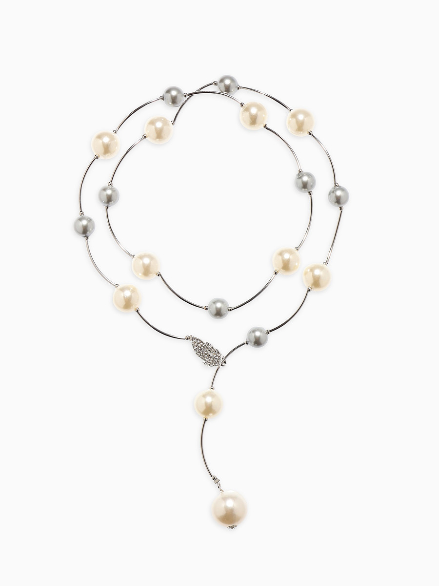 

Колье, Серый;белый