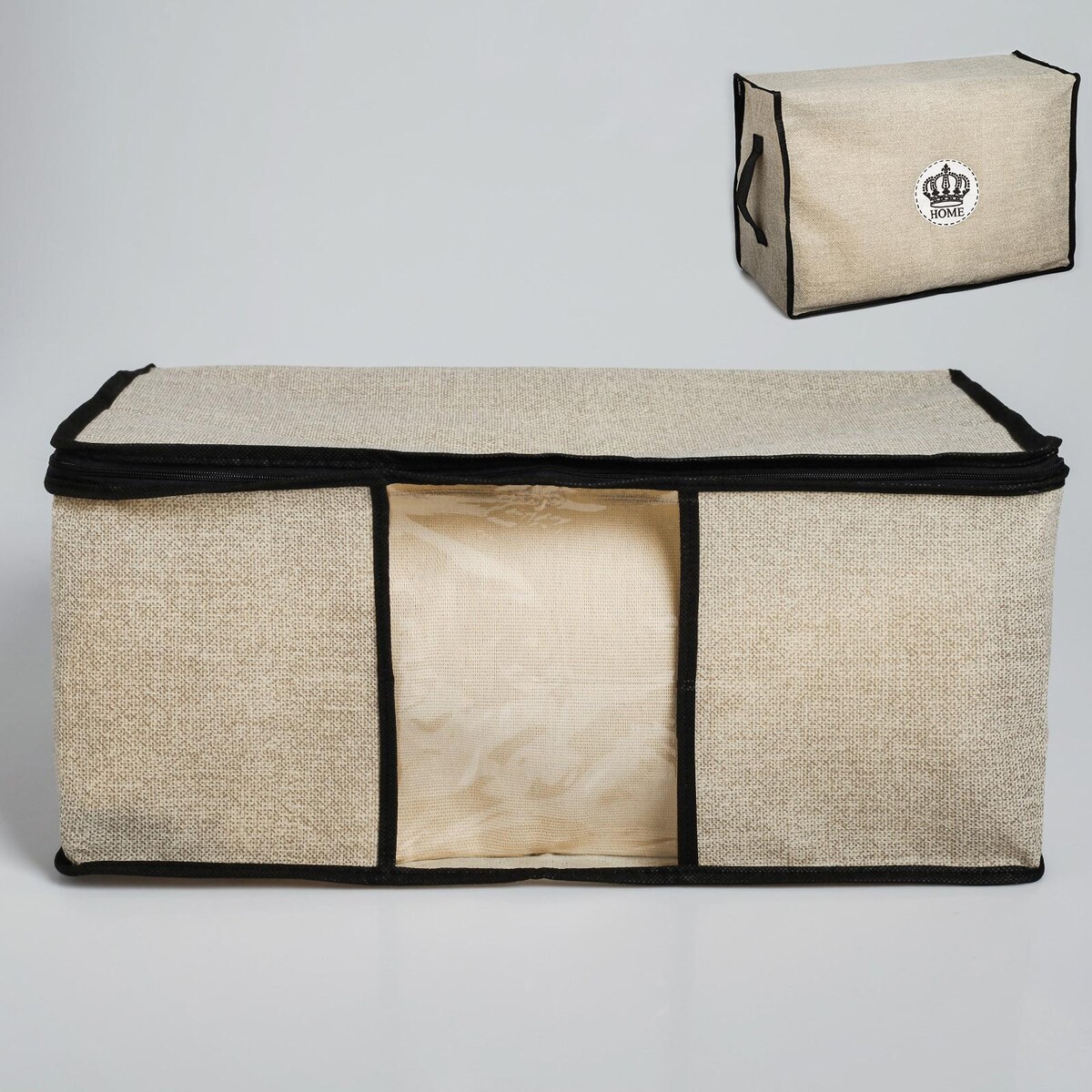 Короб для хранения с pvc-окном home, 30 х 45 х 20 см корзина для хранения с ручками и пвх окном доляна