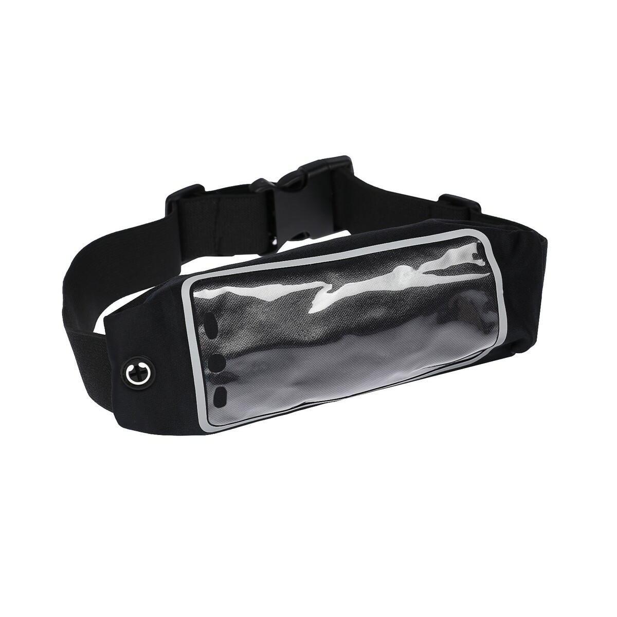 фото Спортивная сумка чехол на пояс luazon, управление телефоном, отсек на молнии, черная luazon home