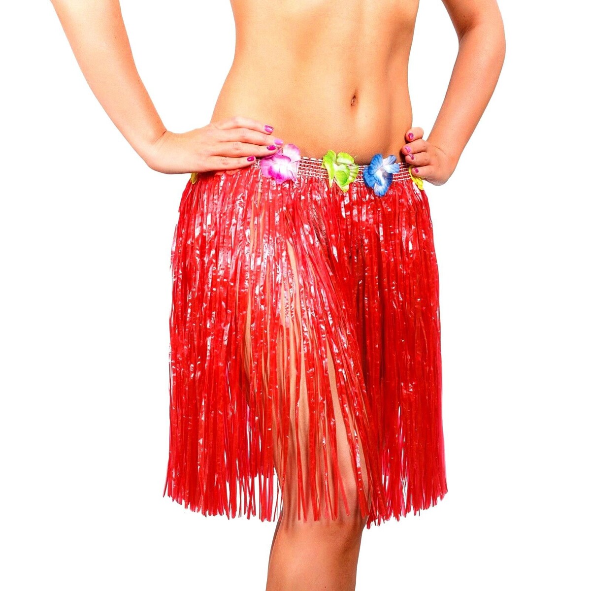 Гавайская юбка, цвет красный гавайская юбка 60 см желтый