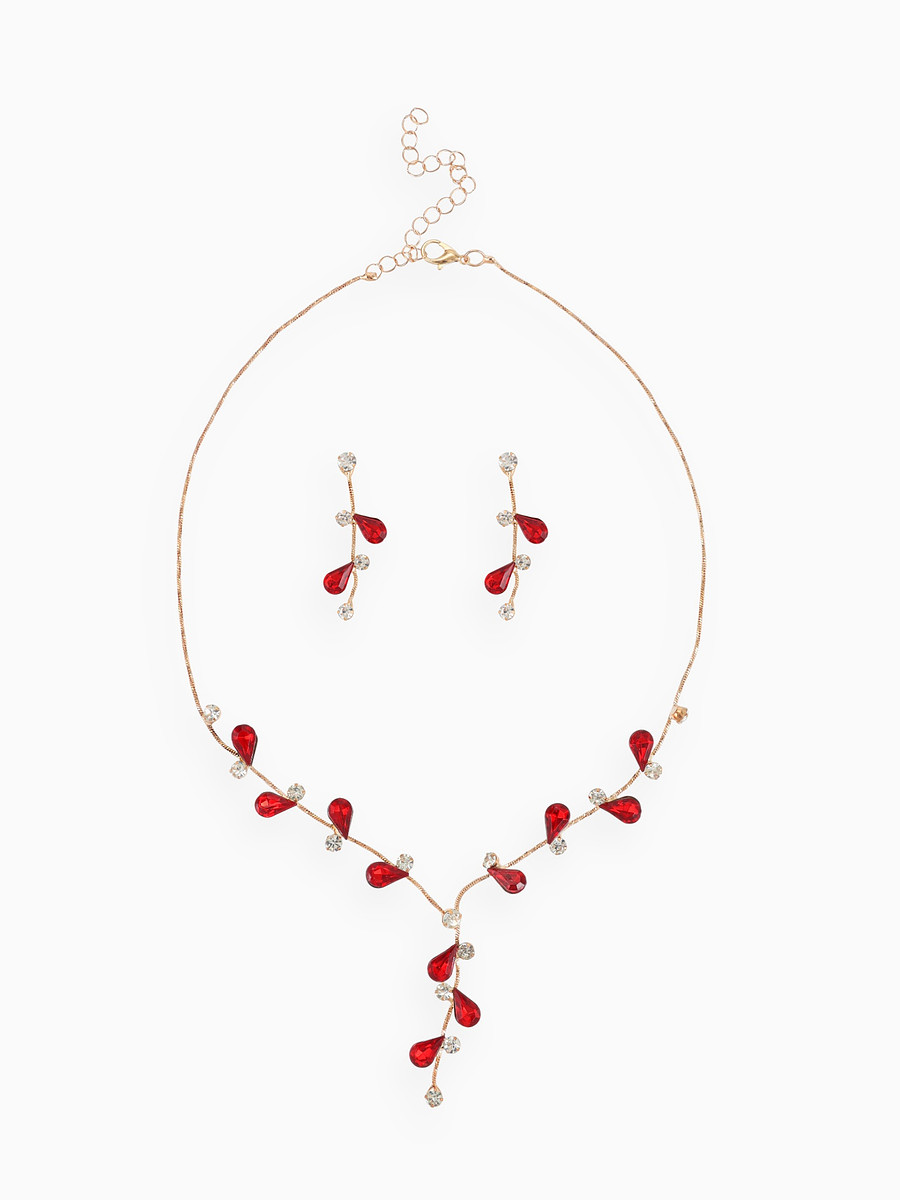 

Набор 2 предмета: серьги, колье, Красный