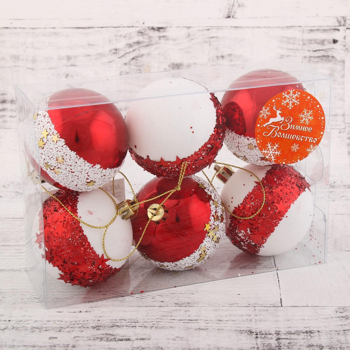 

Ёлочные игрушки, Красный;белый