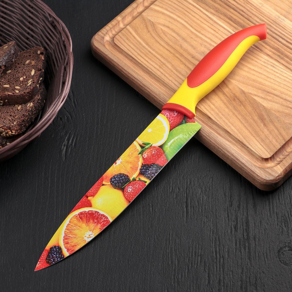 Нож кухонный кухонный с антиналипающим покрытием доляна