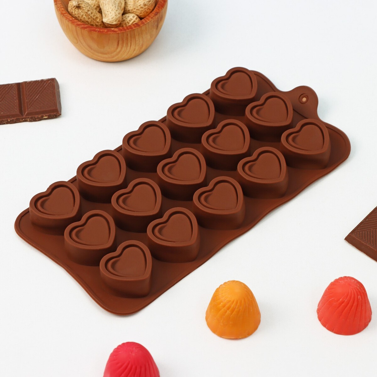 Форма для шоколада доляна форма силиконовая для шоколада доляна дробленый шоколад 21 2×10 6×1 см шоколадный