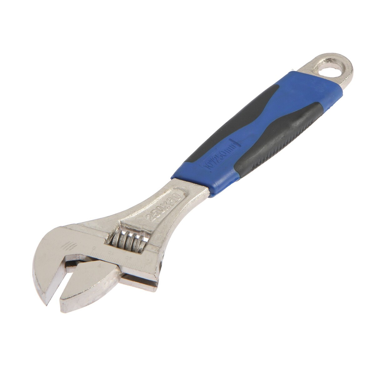 Ключ разводной тундра, никелированный, двухкомпонентная рукоятка, 250 мм ключ разводной лом пластиковая рукоятка 250 мм