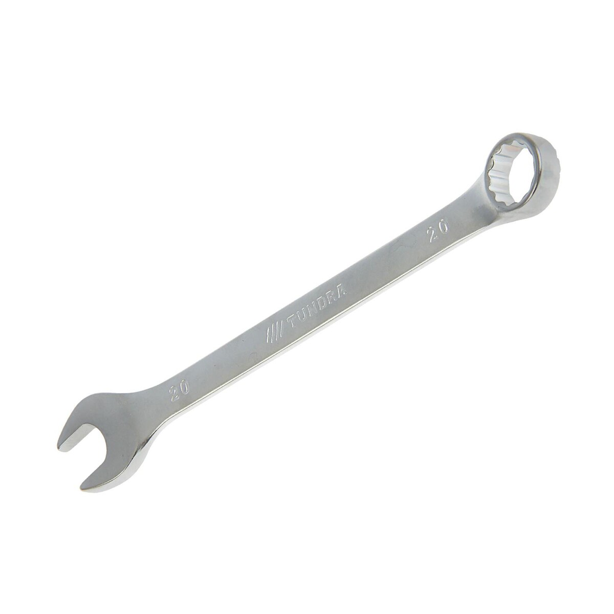 Ключ комбинированный тундра, crv, матовый, 20 мм ключ комбинированный трещоточный тундра crv полированный 72 зуба 16 мм
