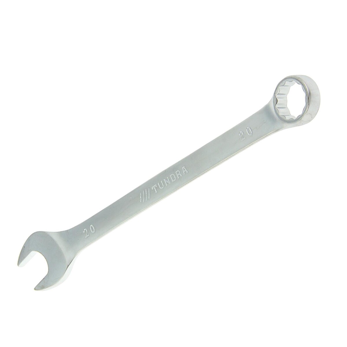 Ключ комбинированный тундра, crv, сатин, 20 мм ключ комбинированный тундра хромированный 27 мм