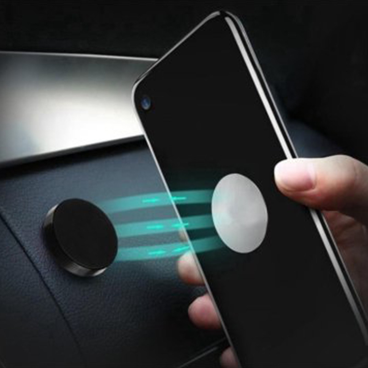 

Держатель для телефона cartage, магнитный, самоклеющийся, граненый, черный