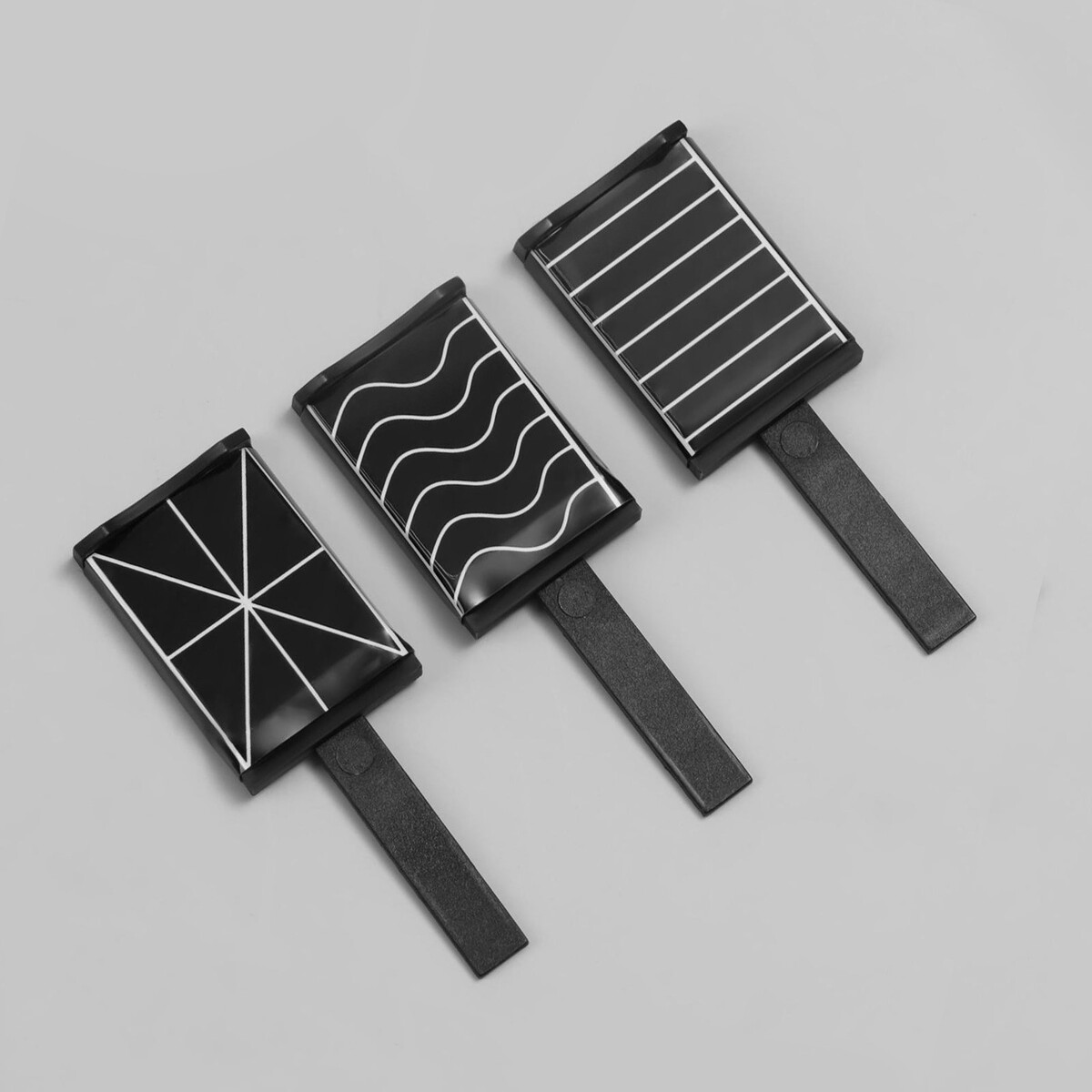 Набор магнитов для лака, 3 вида, 6 × 2 см, цвет черный