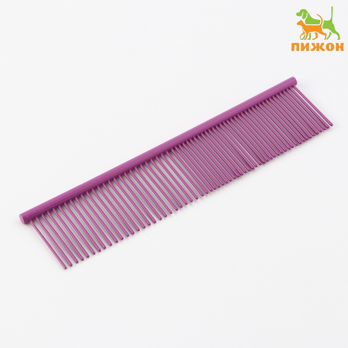 Расческа для шерсти с гальваническим покрытием, 18,8 х 4,2 см, фиолетовая расческа для шерсти