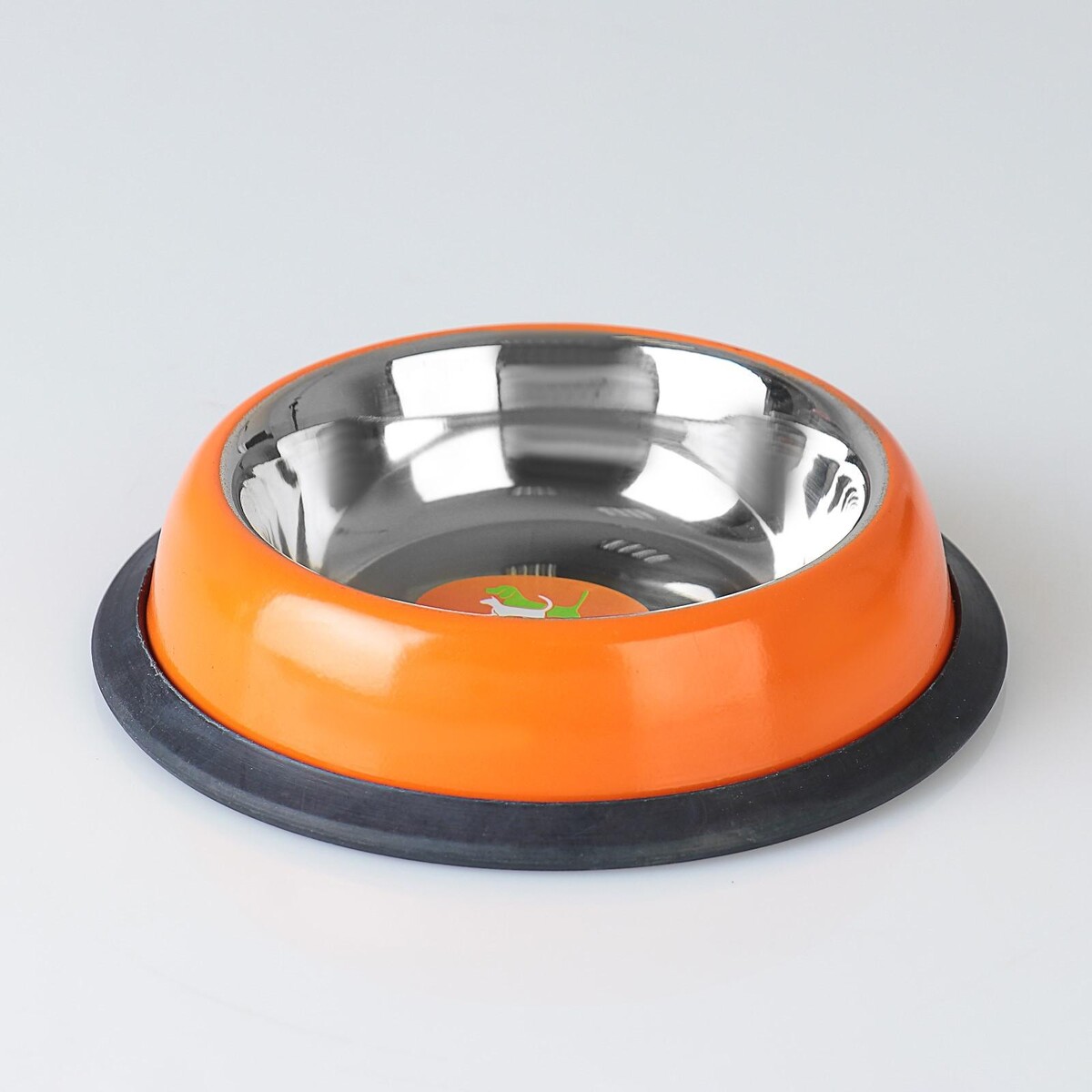 Миска с нескользящим основанием округлая цветная, 230 мл, оранжевая миска двойная круглая 27 х 16 х 6 5 см оранжевая