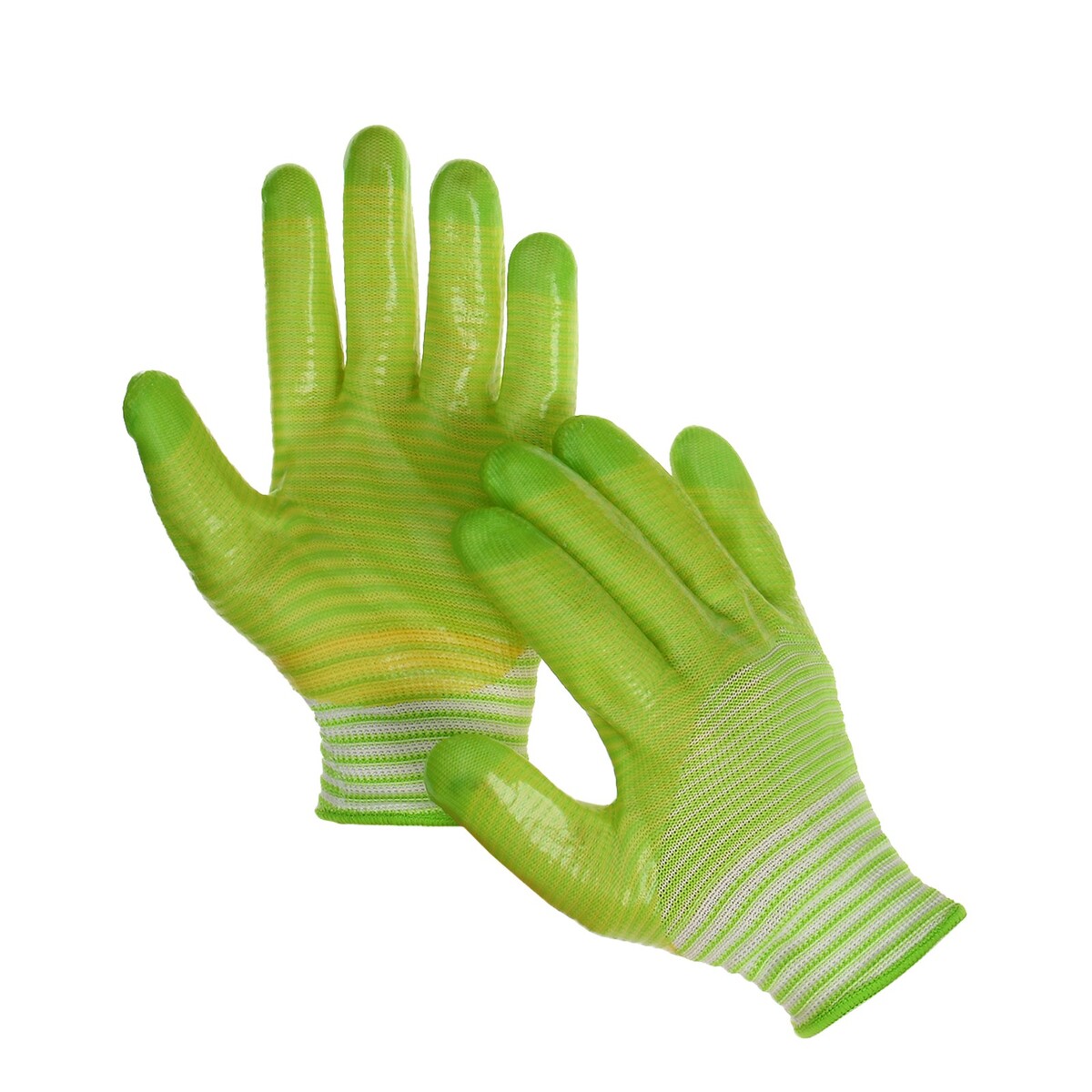 Перчатки текстильные садовые, с пвх пропиткой, зеленые, greengo перчатки х б с нитриловым обливом синии greengo