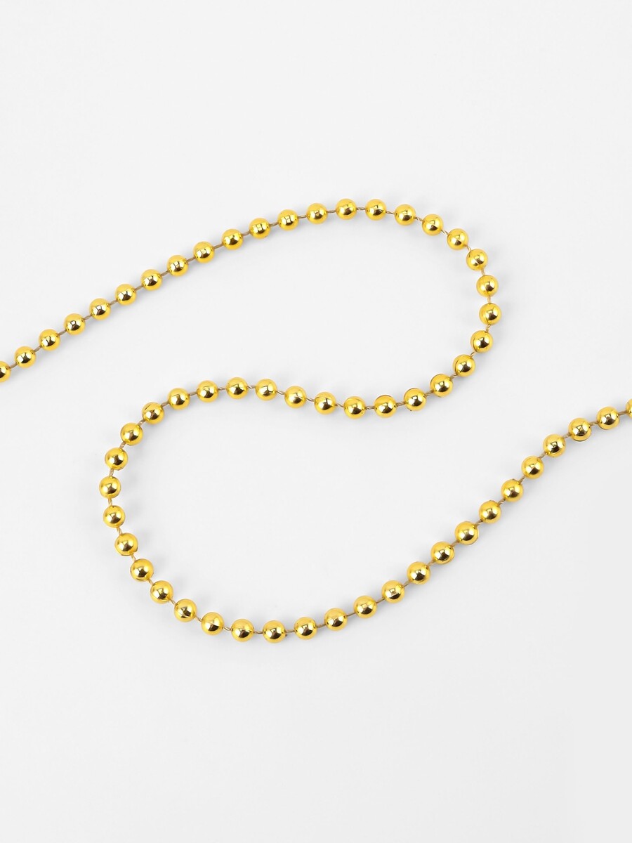 

Бусы на нитях, 4 мм, 9±1 м, цвет золотой, Золотистый