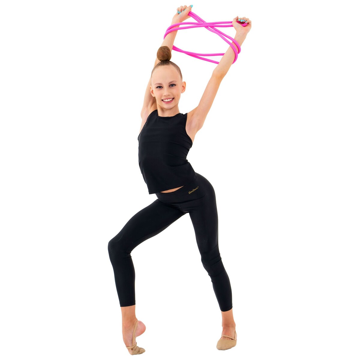 фото Скакалка гимнастическая утяжеленная grace dance, 2,5 м, 150 г, цвет неон розовый