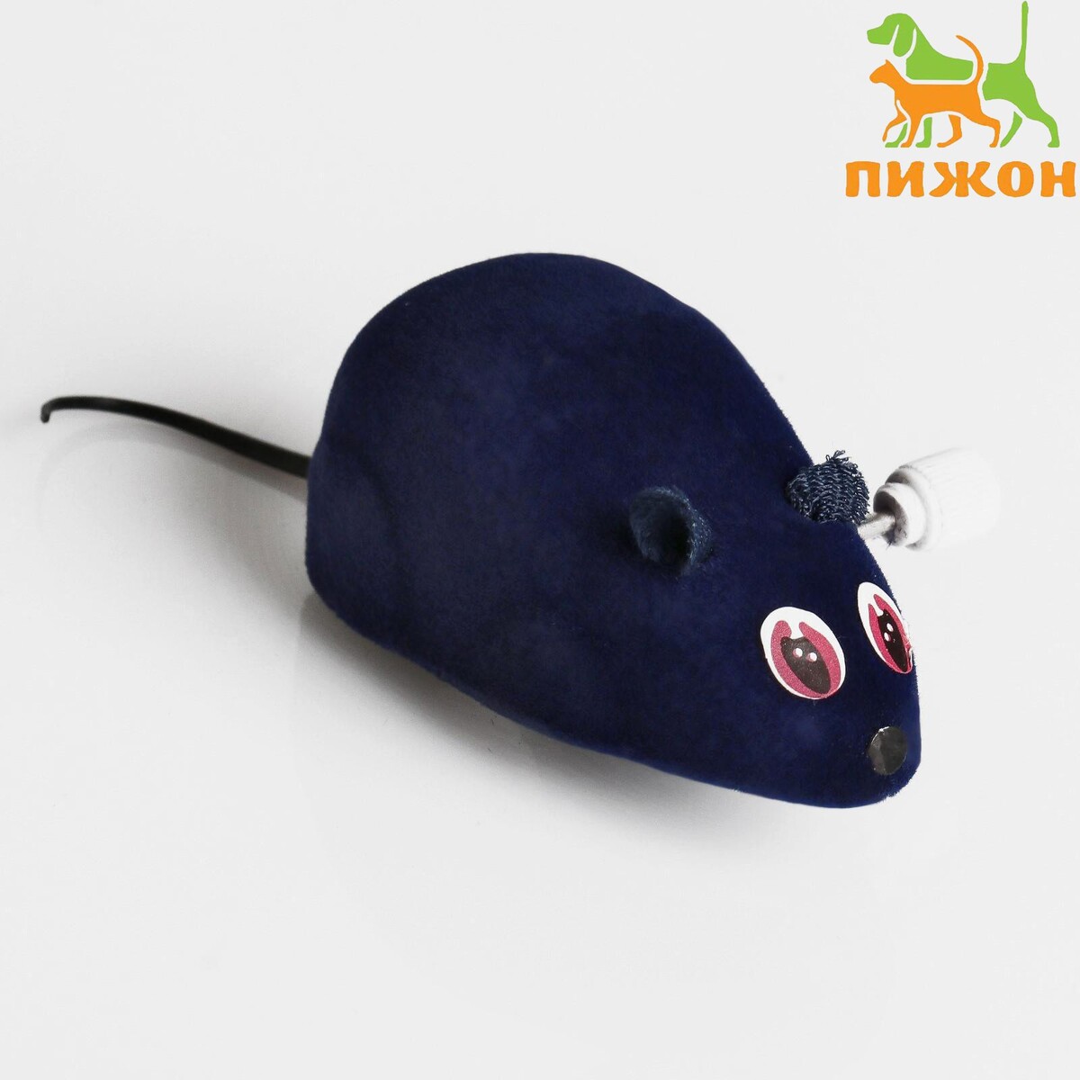 Мышь заводная, 7 см, темно-синяя темно синяя шапка с патчем il trenino