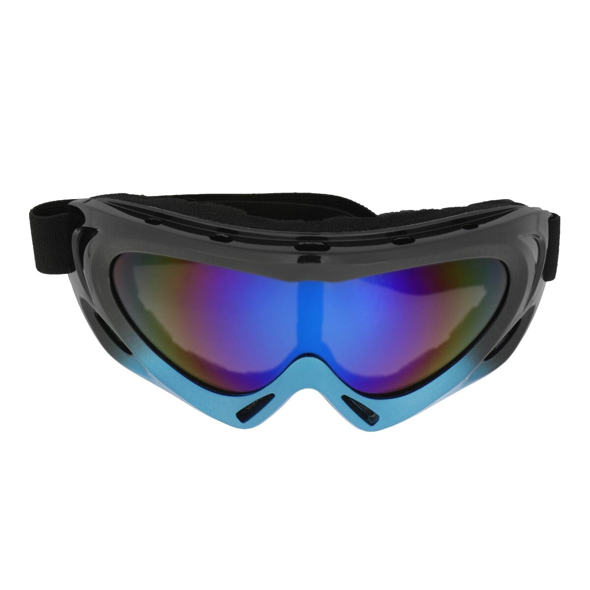 Очки для езды на мототехнике с доп. вентиляцией, стекло хамелеон, черно-синие очки для езды на мототехнике стекло хром
