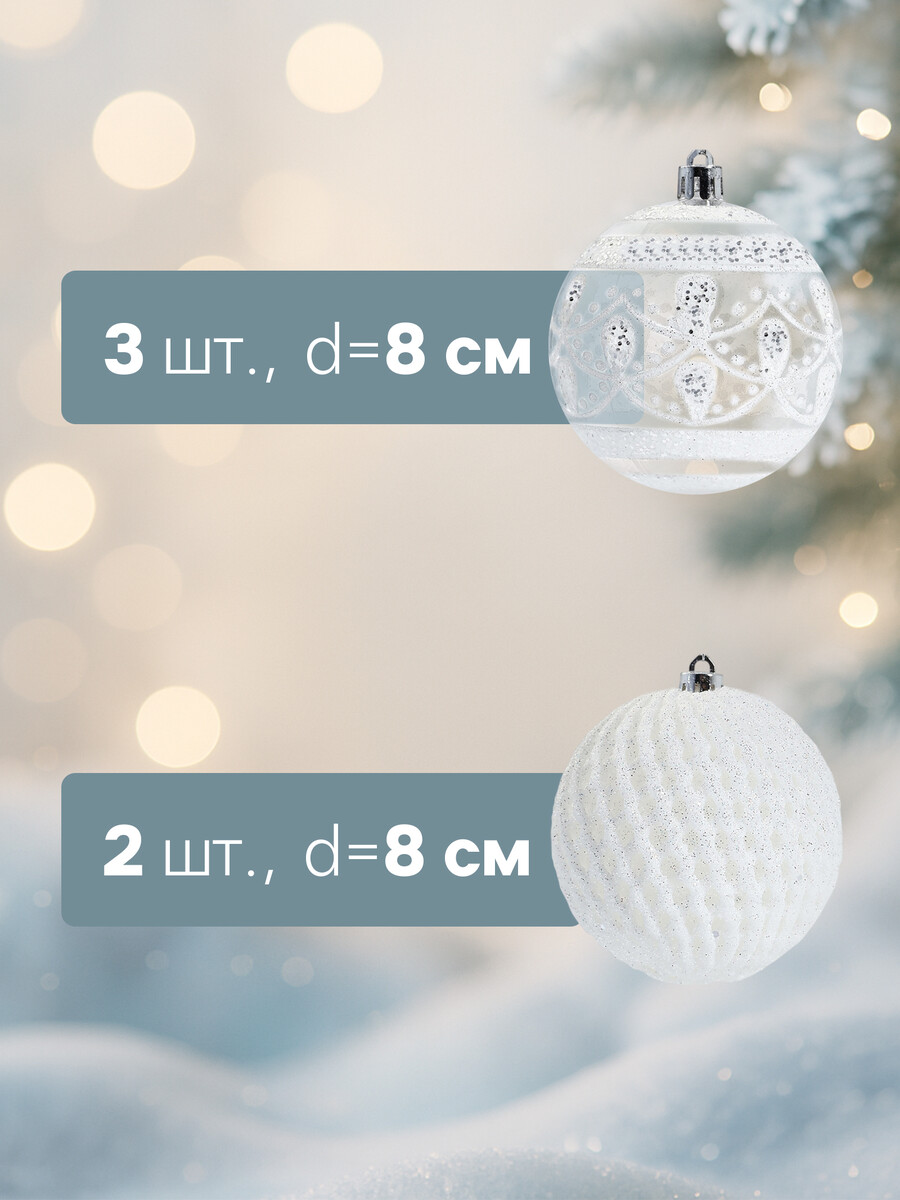 

Ёлочные игрушки, Белый;прозрачный