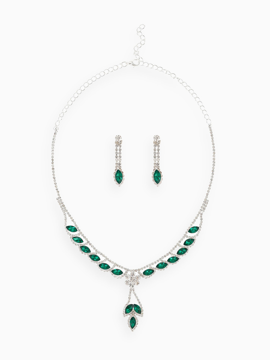 

Набор 2 предмета: серьги, колье, Зеленый