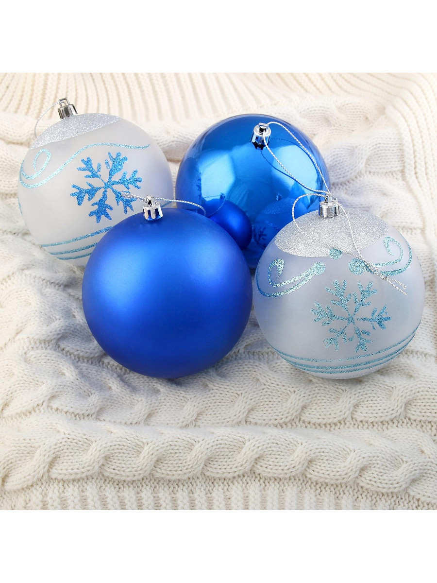 

Ёлочные игрушки, Белый;синий