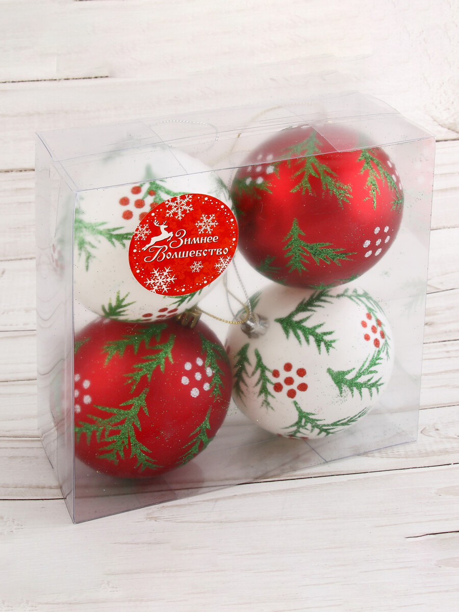 

Ёлочные игрушки, Белый;красный;микс