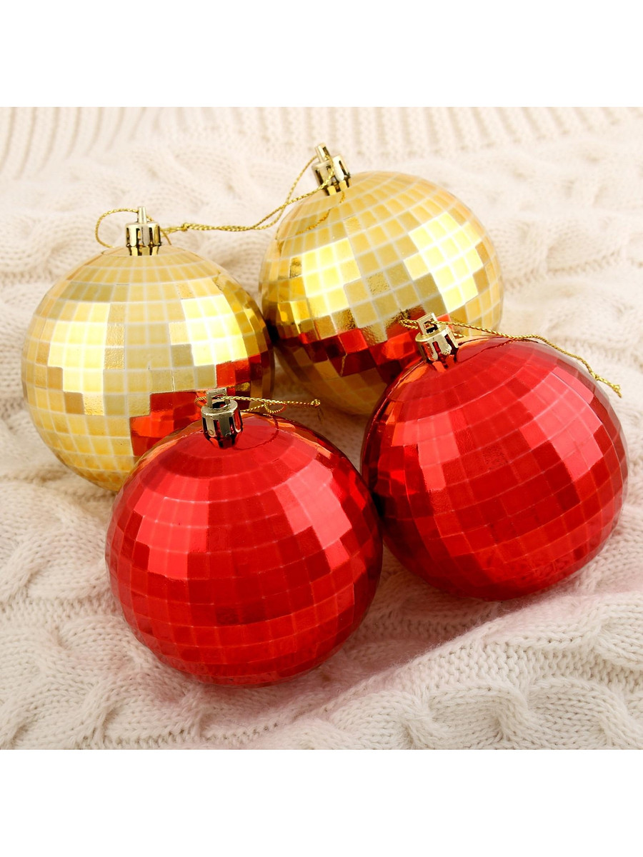 

Ёлочные игрушки, Красный;золотистый