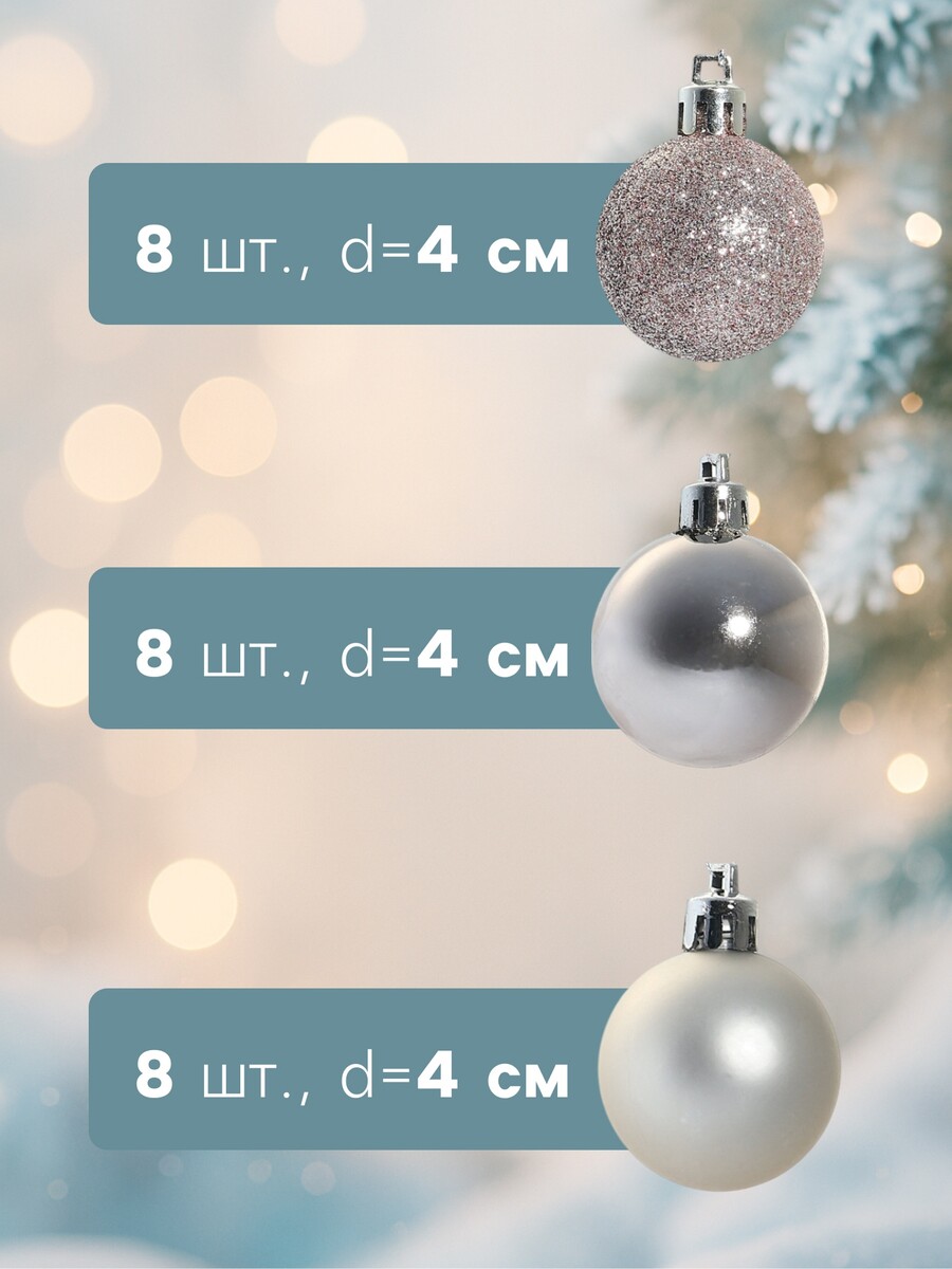 

Ёлочные игрушки, Серебристый