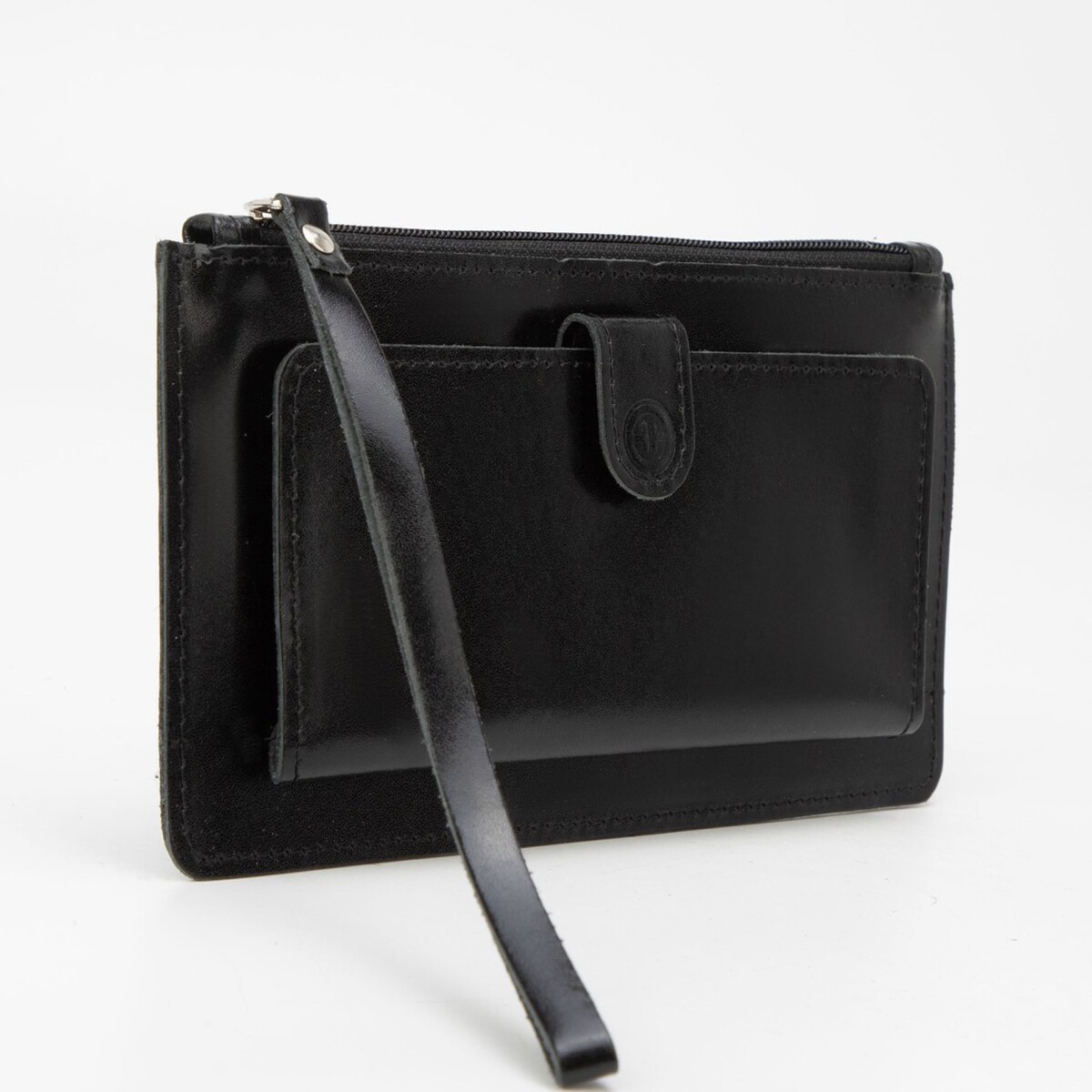 Кошелек женский на молнии textura, с ручкой, цвет черный портфель 1 отделение а4 пластиковый с ручкой на молнии