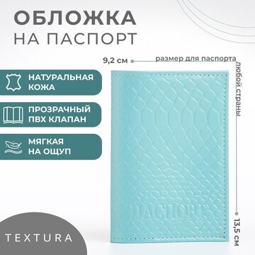 Обложка для паспорта textura, цвет голуб