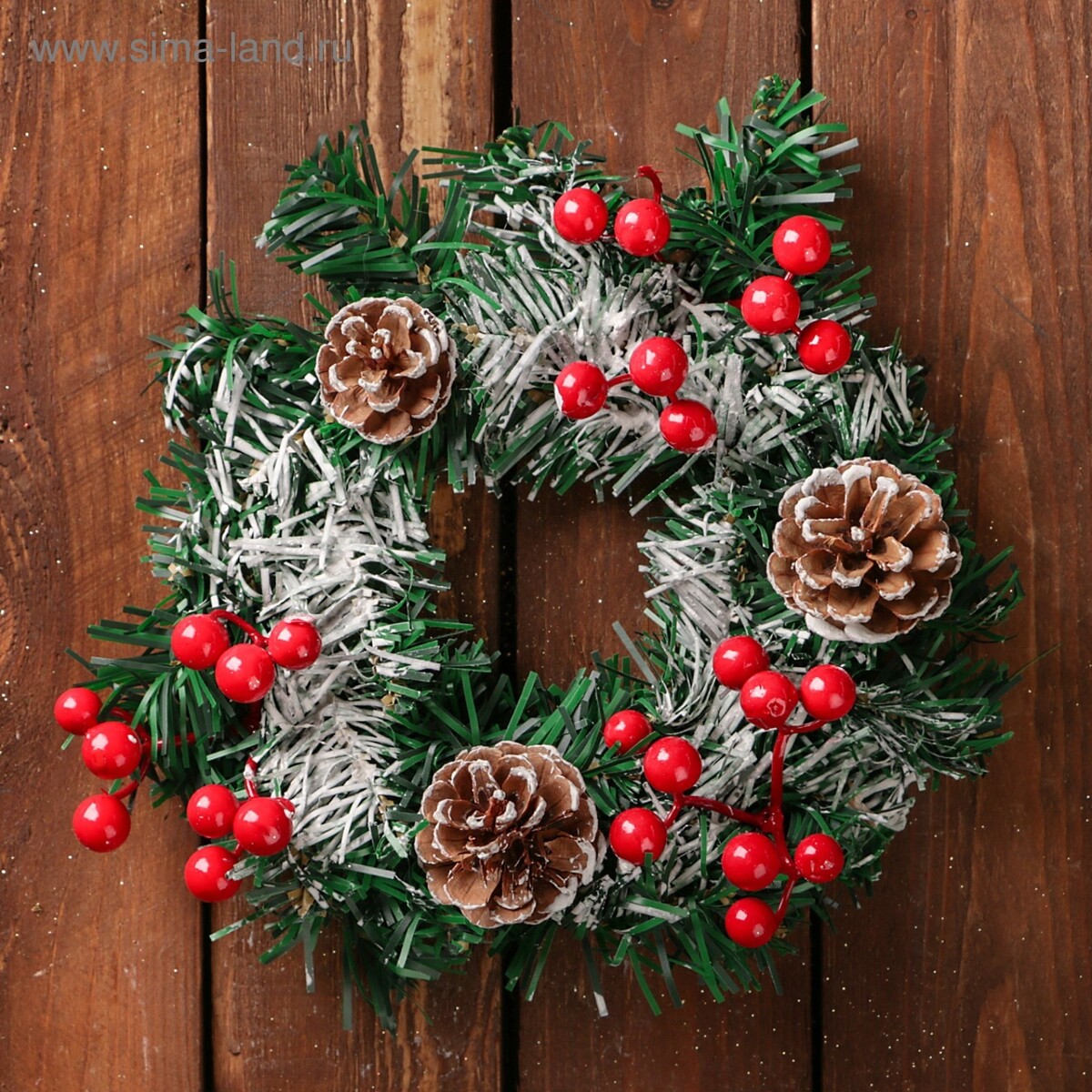 

Венок новогодний d=22 см, Красный